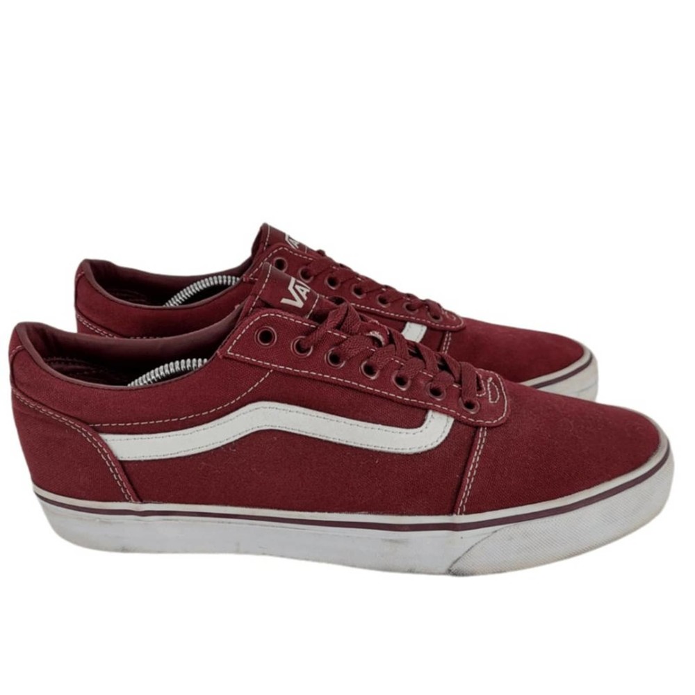 Vans Mens Maroon Low Top Lace Up Shoes Size 11.5